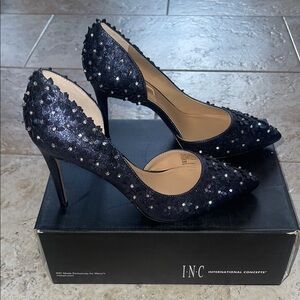 INC International Concepts Blue Crystal Heels